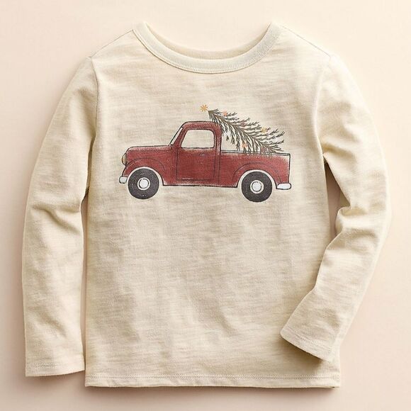 Little Co. by Lauren Conrad Christmas Tree and Truck Long Sleeve Tee - Picture 1 of 1